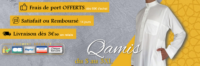 Rayon Qamis blanc homme